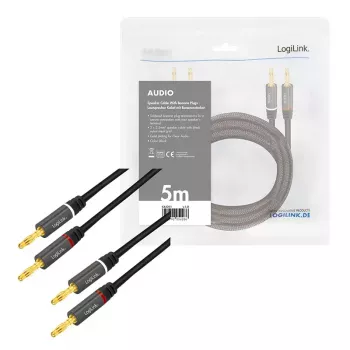 Cable de audio LogiLink CA1211 5 m 2x Banana negro