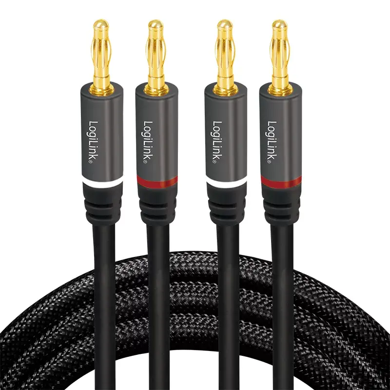 Cable de audio LogiLink CA1211 5 m 2x Banana negro