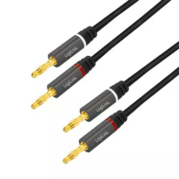 Cable de audio LogiLink CA1211 5 m 2x Banana negro