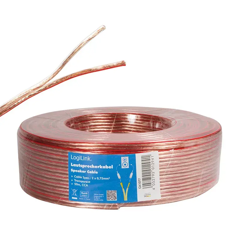 Cable de audio LogiLink CA1077 50 m transparente