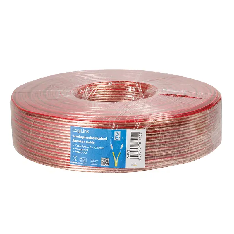 Cable de audio LogiLink CA1078 100 m transparente