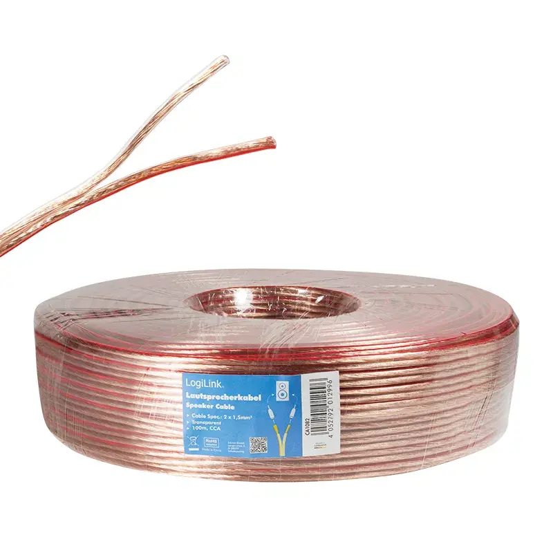 Cable de audio LogiLink CA1082 100 m transparente