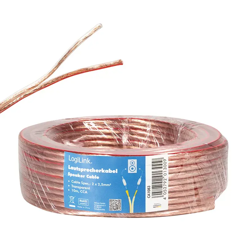 Cable de audio LogiLink CA1083 10 m transparente