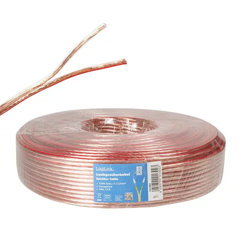 Cable de audio LogiLink CA1085 50 m transparente