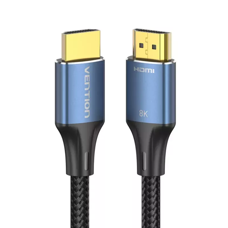 Cable HDMI Vention 2.1 8K 2 m, funda de algodón trenzado, 48 Gbit/s, 120 Hz, HDMI Type-A macho–macho, azul