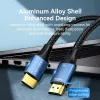 Cable HDMI Vention 2.1 8K 2 m, funda de algodón trenzado, 48 Gbit/s, 120 Hz, HDMI Type-A macho–macho, azul