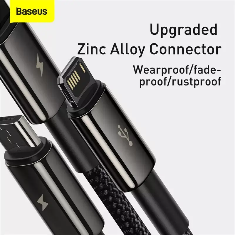 Cable USB 3 en 1 Baseus Tungsten Gold CAMLTWJ-01