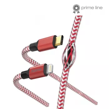 Cable Hama Reflective 1,5 m rojo Lightning a USB-C 3 A