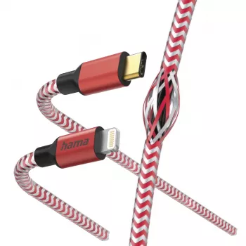 Cable Hama Reflective 1,5 m rojo Lightning a USB-C 3 A