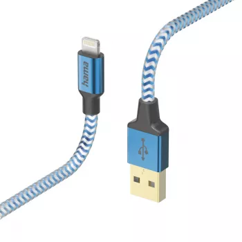 Cable Hama Reflective 1,5 m azul Lightning a USB A 2,4 A