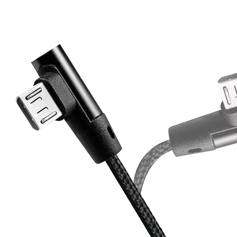 LogiLink CU0142 cable USB 2.0, USB-A a Micro-USB B (acodado 90°), trenzado, 1 m, negro
