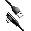LogiLink CU0142 cable USB 2.0, USB-A a Micro-USB B (acodado 90°), trenzado, 1 m, negro