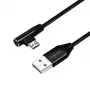 LogiLink CU0142 cable USB 2.0, USB-A a Micro-USB B (acodado 90°), trenzado, 1 m, negro