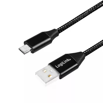 Cable USB LogiLink CU0143 USB 2.0 0,3 m USB A Micro-USB B negro