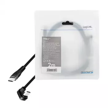 Cable USB LogiLink CU0191 USB 2.0 2 m USB C negro