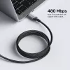 Unitek C14110GY-2M cable de carga USB-C a USB-C, PD 240 W (48 V/5 A), 2 m, negro-gris