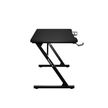 Mesa gaming recta Huzaro Hero 1.8 negra – tablero MDF 1000×600×700 mm, estructura de acero, portavasos