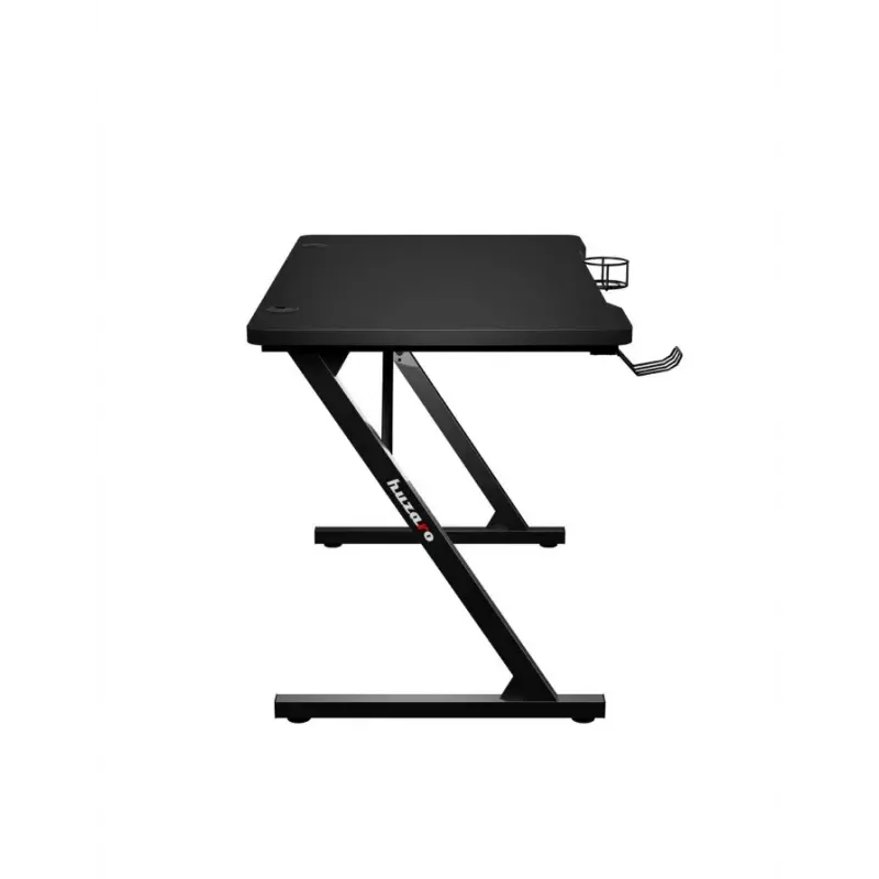 Mesa gaming recta Huzaro Hero 1.8 negra – tablero MDF 1000×600×700 mm, estructura de acero, portavasos