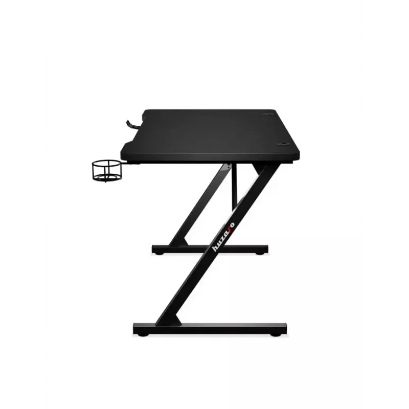 Mesa gaming recta Huzaro Hero 1.8 negra – tablero MDF 1000×600×700 mm, estructura de acero, portavasos