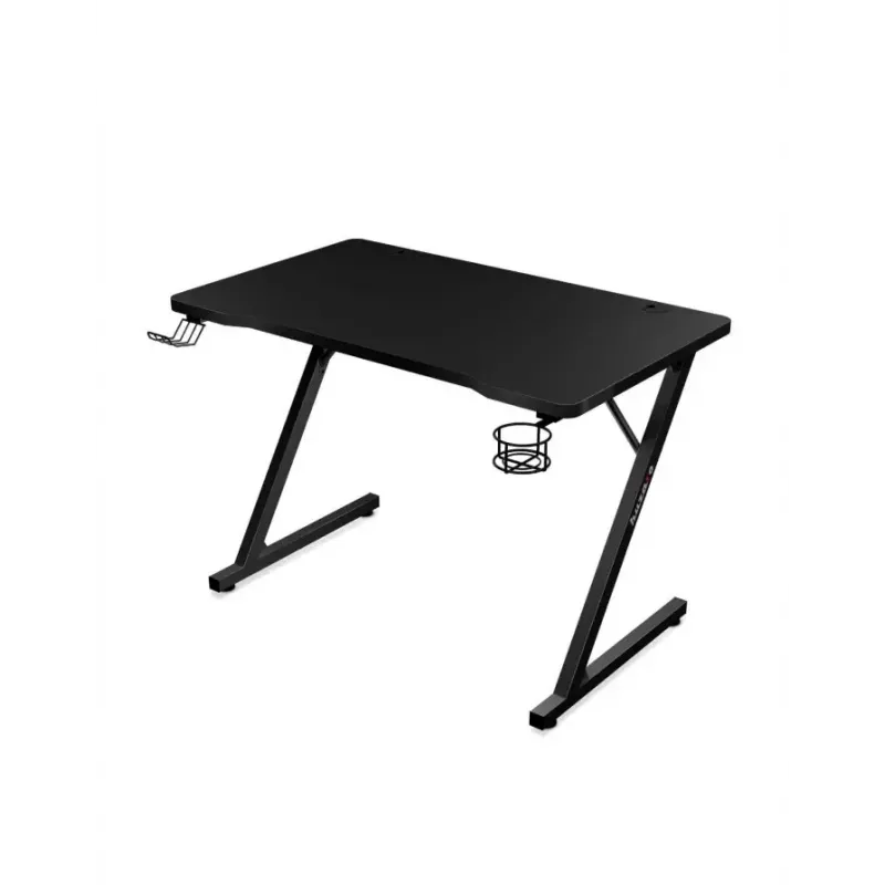 Mesa gaming recta Huzaro Hero 1.8 negra – tablero MDF 1000×600×700 mm, estructura de acero, portavasos