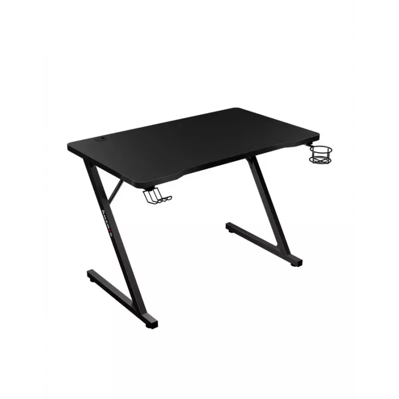 Mesa gaming recta Huzaro Hero 1.8 negra – tablero MDF 1000×600×700 mm, estructura de acero, portavasos