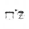 Mesa gaming recta Huzaro Hero 1.8 negra – tablero MDF 1000×600×700 mm, estructura de acero, portavasos
