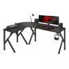 Huzaro Hero 6.3 escritorio gaming, 154×48×74 cm, tablero de 1,5 cm, negro
