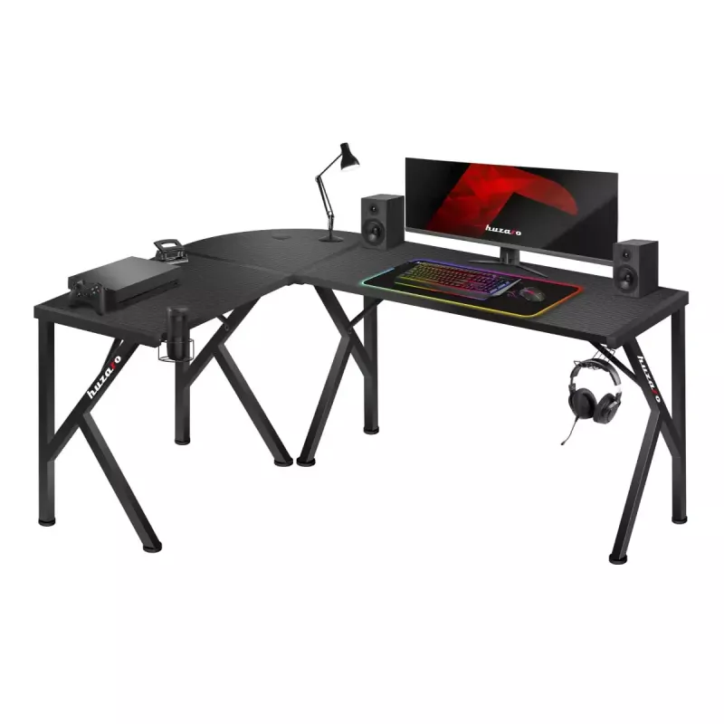 Huzaro Hero 6.3 escritorio gaming, 154×48×74 cm, tablero de 1,5 cm, negro