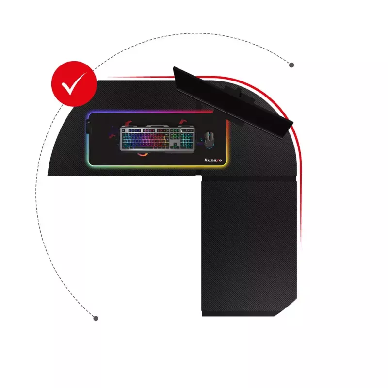 Huzaro Hero 6.3 escritorio gaming, 154×48×74 cm, tablero de 1,5 cm, negro