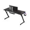Escritorio gaming ergonómico huzaro Hero 3.3 Negro — tablero recto rectangular 1400x600 mm, altura 740 mm, tablero de 15 mm