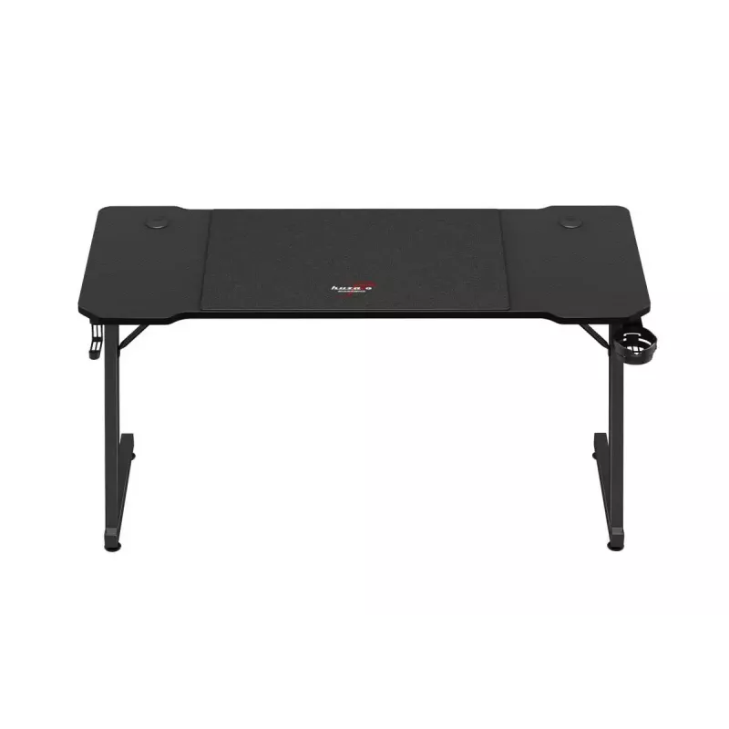 Escritorio gaming ergonómico huzaro Hero 3.3 Negro — tablero recto rectangular 1400x600 mm, altura 740 mm, tablero de 15 mm