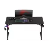 Escritorio gaming ergonómico huzaro Hero 3.3 Negro — tablero recto rectangular 1400x600 mm, altura 740 mm, tablero de 15 mm