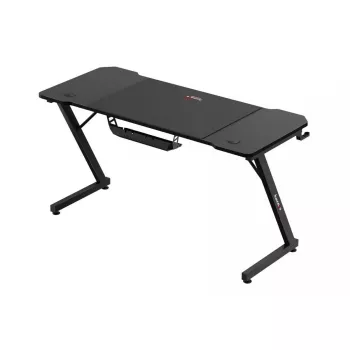 Escritorio gaming ergonómico huzaro Hero 3.3 Negro — tablero recto rectangular 1400x600 mm, altura 740 mm, tablero de 15 mm