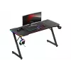 Escritorio gaming huzaro Hero 3.3 RGB — tablero recto negro 1400x600 mm, iluminación LED, portavasos, soporte para auriculares