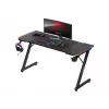 Escritorio gaming huzaro Hero 3.3 RGB — tablero recto negro 1400x600 mm, iluminación LED, portavasos, soporte para auriculares