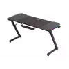 Escritorio gaming huzaro Hero 3.3 RGB — tablero recto negro 1400x600 mm, iluminación LED, portavasos, soporte para auriculares