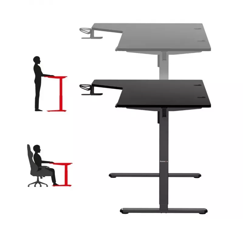 Huzaro Hero 9.1 escritorio gaming eléctrico, altura regulable, 145×85 cm, negro