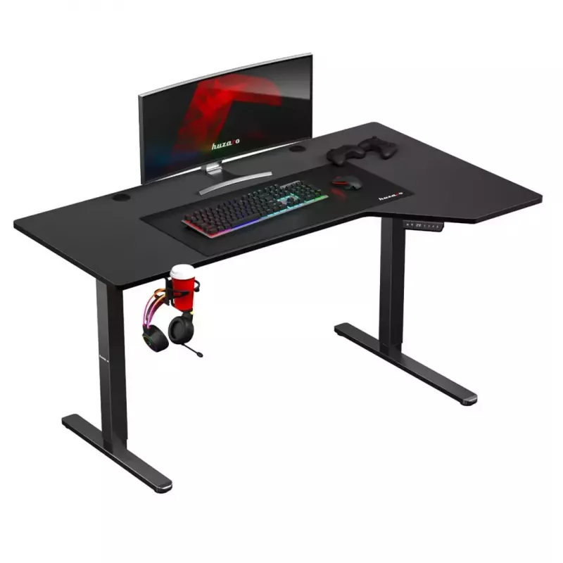 Huzaro Hero 9.1 escritorio gaming eléctrico, altura regulable, 145×85 cm, negro