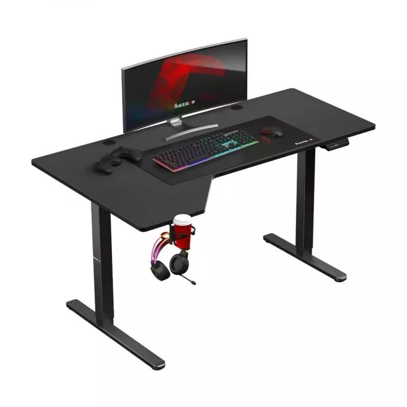Huzaro Hero 9.1 escritorio gaming eléctrico, altura regulable, 145×85 cm, negro