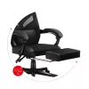 Silla gaming Huzaro Combat 5.0 Asiento de malla Negra — asiento de malla, respaldo transpirable, inclinación 90–140°, carga máx. 140 kg, reposabrazos, reposapiés