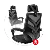 Silla gaming Huzaro Combat 5.0 Asiento de malla Negra — asiento de malla, respaldo transpirable, inclinación 90–140°, carga máx. 140 kg, reposabrazos, reposapiés