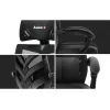 Silla gaming Huzaro Combat 5.0 Asiento de malla Negra — asiento de malla, respaldo transpirable, inclinación 90–140°, carga máx. 140 kg, reposabrazos, reposapiés