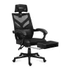 Silla gaming Huzaro Combat 5.0 Asiento de malla Negra — asiento de malla, respaldo transpirable, inclinación 90–140°, carga máx. 140 kg, reposabrazos, reposapiés