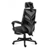 Silla gaming Huzaro Combat 5.0 Asiento de malla Negra — asiento de malla, respaldo transpirable, inclinación 90–140°, carga máx. 140 kg, reposabrazos, reposapiés