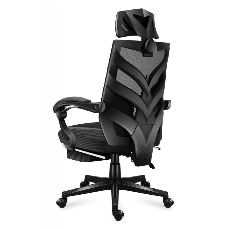 Silla gaming Huzaro Combat 5.0 Asiento de malla Negra — asiento de malla, respaldo transpirable, inclinación 90–140°, carga máx. 140 kg, reposabrazos, reposapiés