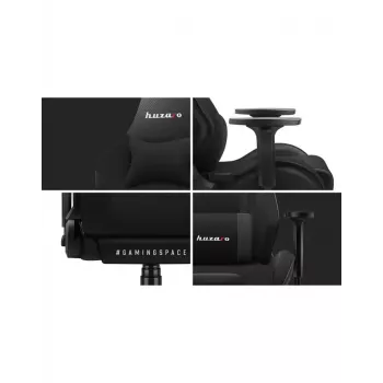 Silla gaming Huzaro Force 7.6 Negra — asiento envolvente acolchado, respaldo ajustable, peso máx. 150 kg