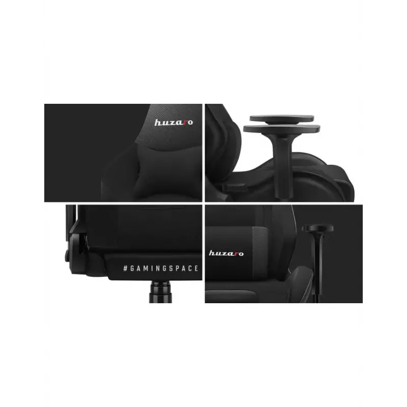 Silla gaming Huzaro Force 7.6 Negra — asiento envolvente acolchado, respaldo ajustable, peso máx. 150 kg