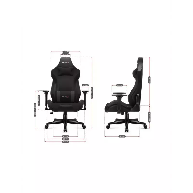 Silla gaming Huzaro Force 7.6 Negra — asiento envolvente acolchado, respaldo ajustable, peso máx. 150 kg