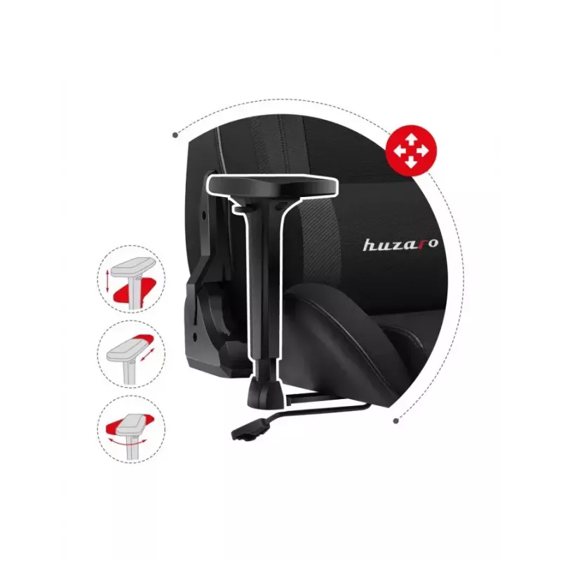 Silla gaming Huzaro Force 7.6 Negra — asiento envolvente acolchado, respaldo ajustable, peso máx. 150 kg