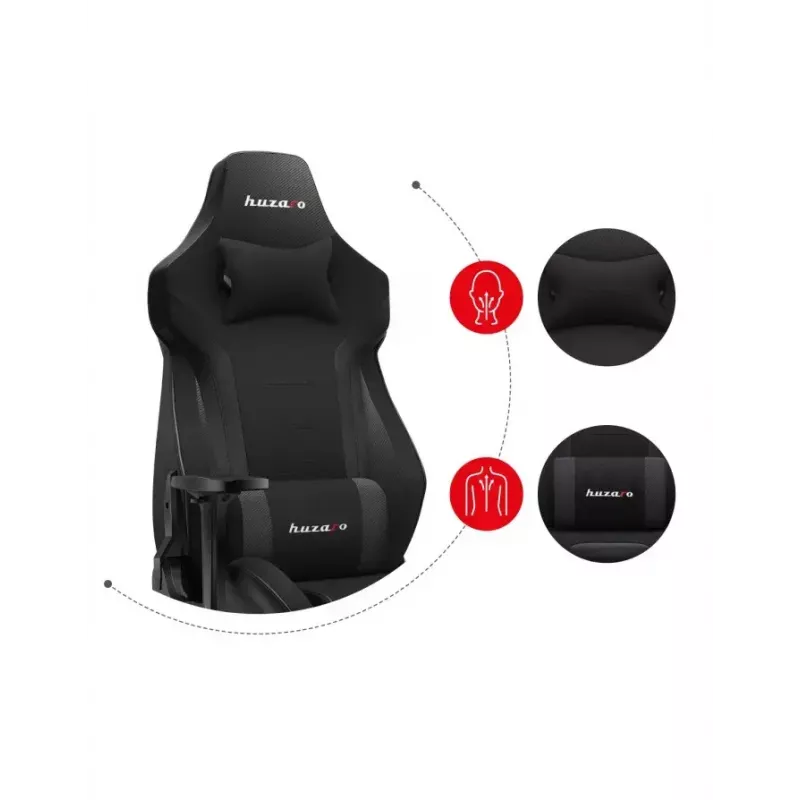 Silla gaming Huzaro Force 7.6 Negra — asiento envolvente acolchado, respaldo ajustable, peso máx. 150 kg
